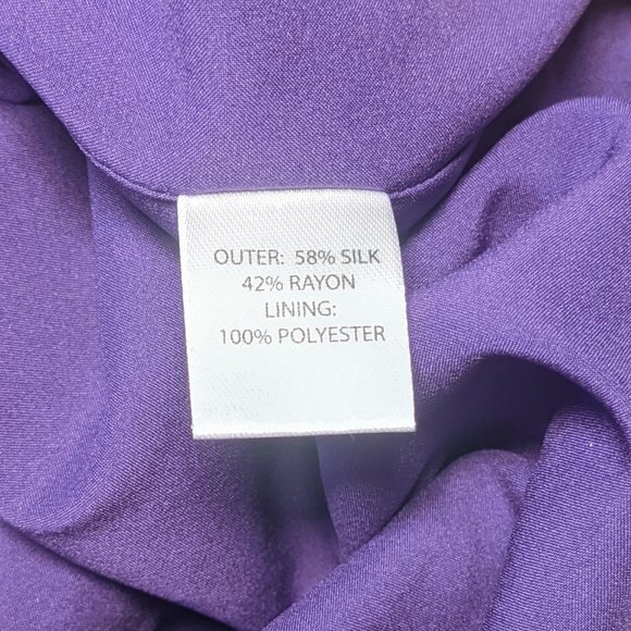NWT Saloni Olivia Silk Chiffon Violet Dress - Picture 16 of 16